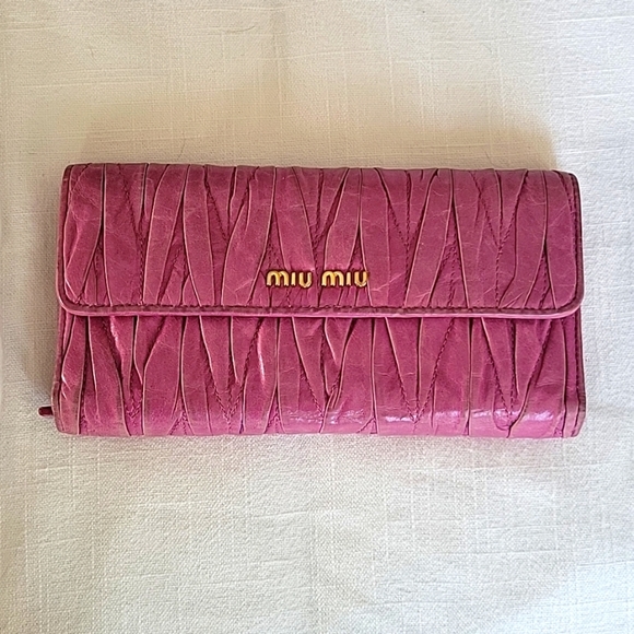 Miu Miu Handbags - Authentic Miu Miu Matelasse Wallet-Viola